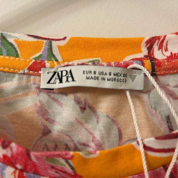 NWT Zara Orange Yellow Sundress Mini Casual - Picture 5 of 6